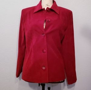 🎄BRIGGS NEW YORK beautiful red velvet jacket